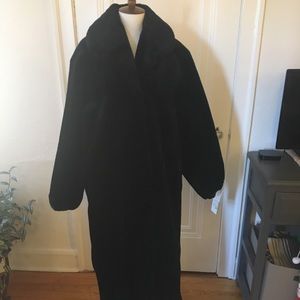Faux Fur Full Length Black Coat Size 12 NWT